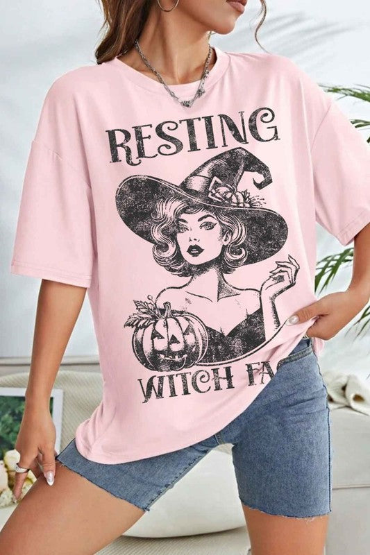 
                      
                        RESTING WITCH HALLOWEEN OVERSIZED GRAPHIC TEE
                      
                    