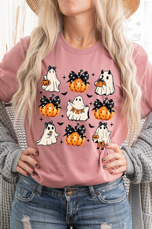 
                      
                        Cute Ghost Fall Pumpkin Halloween Graphic Tee
                      
                    