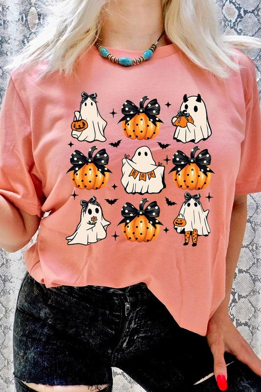 
                      
                        Cute Ghost Fall Pumpkin Halloween Graphic Tee
                      
                    