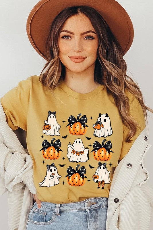 
                      
                        Cute Ghost Fall Pumpkin Halloween Graphic Tee
                      
                    