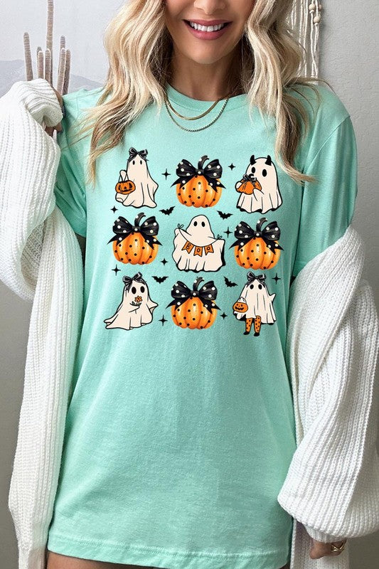 
                      
                        Cute Ghost Fall Pumpkin Halloween Graphic Tee
                      
                    