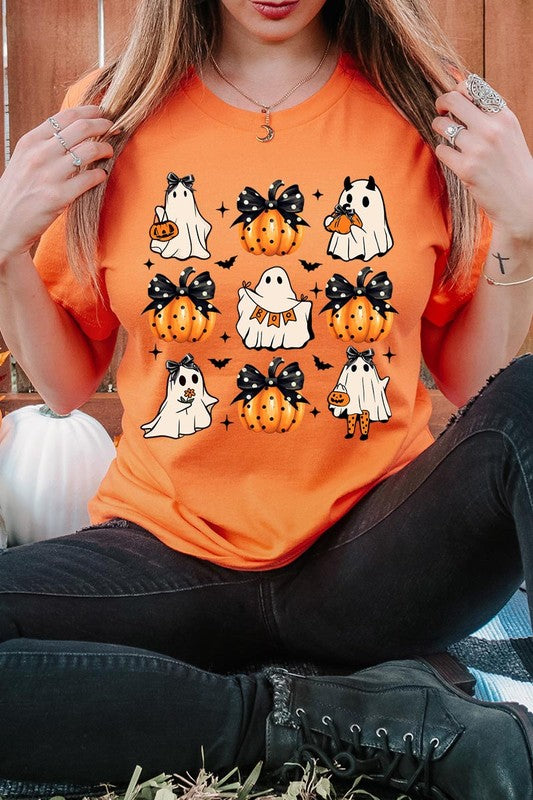 Cute Ghost Fall Pumpkin Halloween Graphic Tee