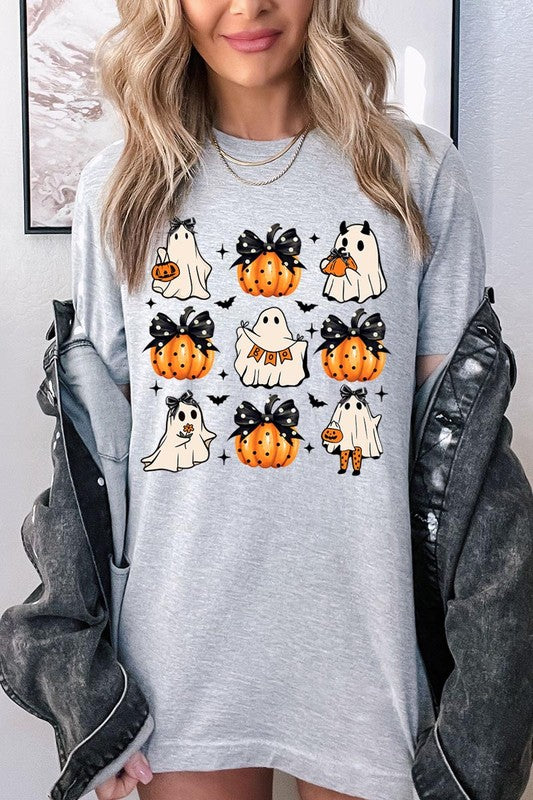 
                      
                        Cute Ghost Fall Pumpkin Halloween Graphic Tee
                      
                    